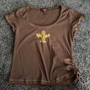 Vintage Y2K Brown Zena Jeans Co Side Scrunch Top